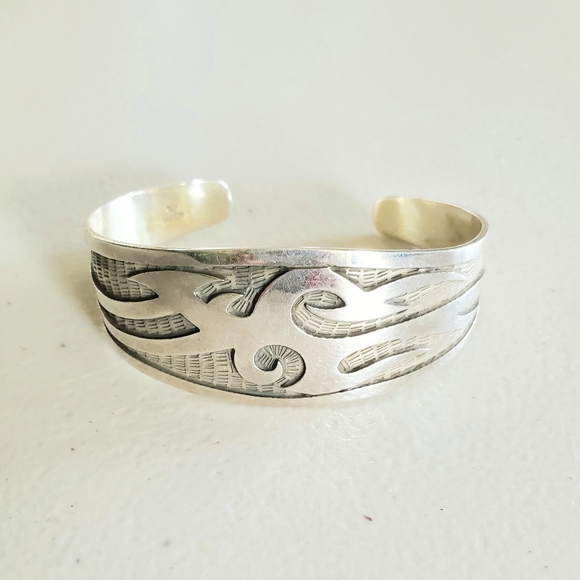 Sterling silver 925 Bangle Bracelet made in Mexico - Picture 3 of 6